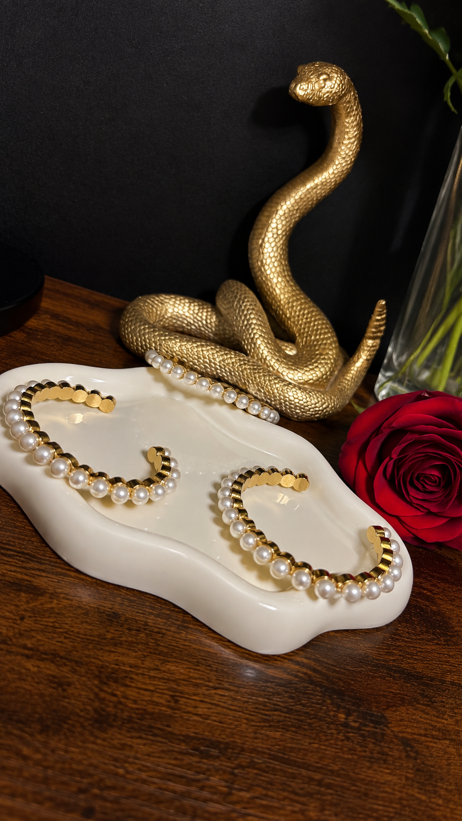 Perla bangle - Pulsera de perlas con oro