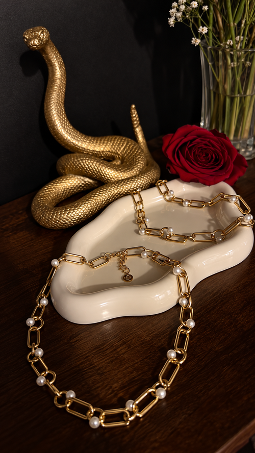Betzy necklace - collar oro con perlas