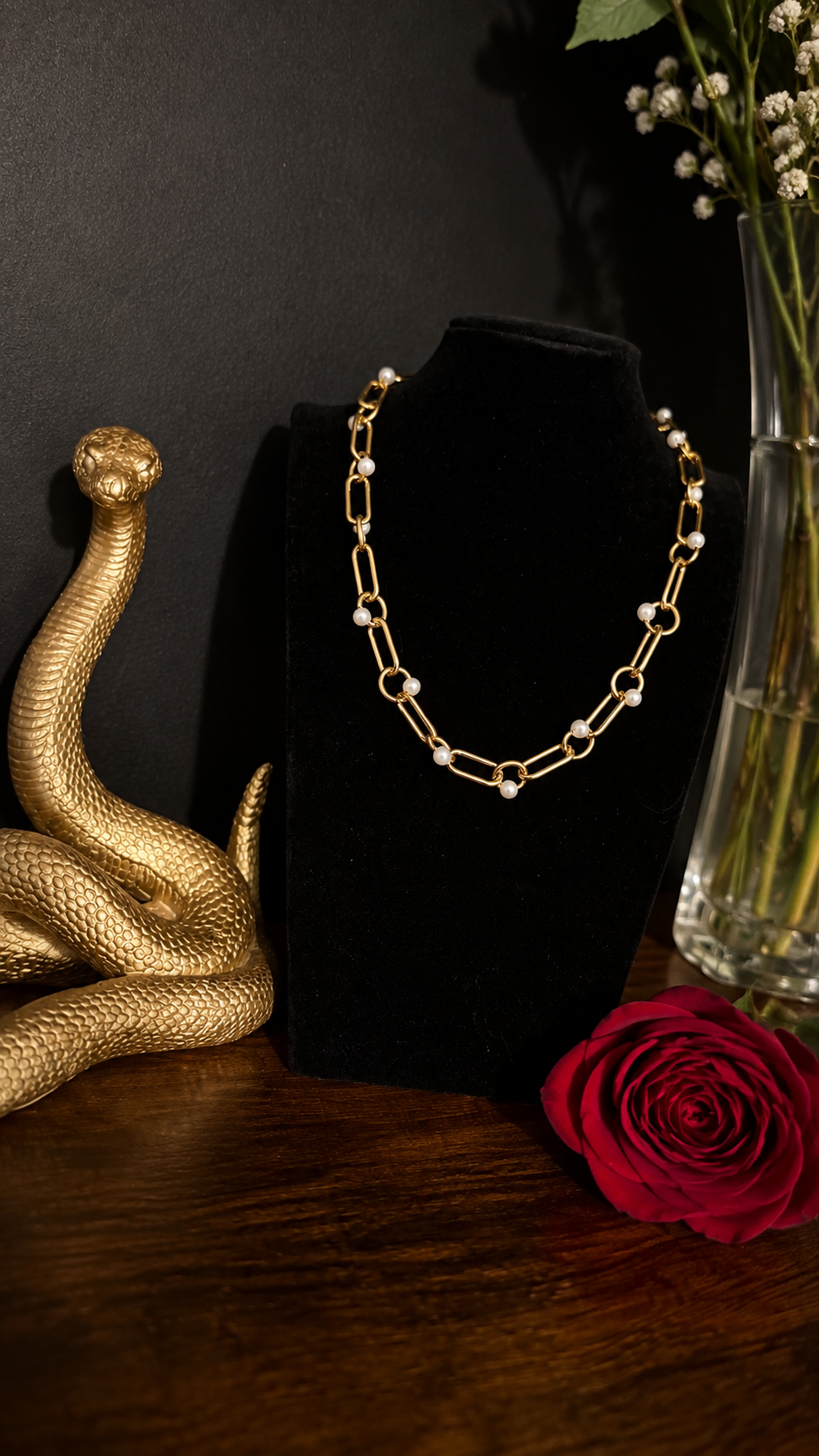 Betzy necklace - collar oro con perlas