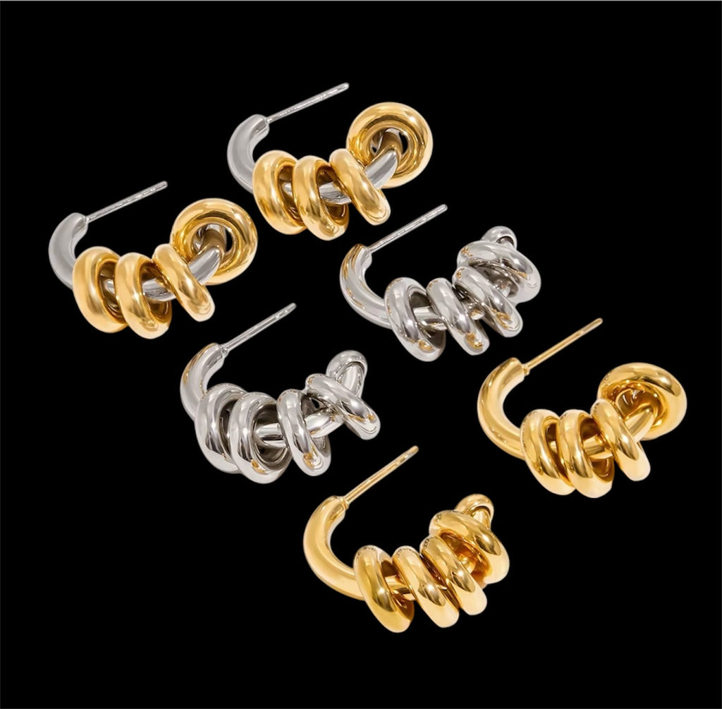 Milena earrings - Pantallas oro, plata y doble tono