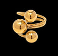 Mayela ring - Sortija de esferas oro - plata - dos tonos